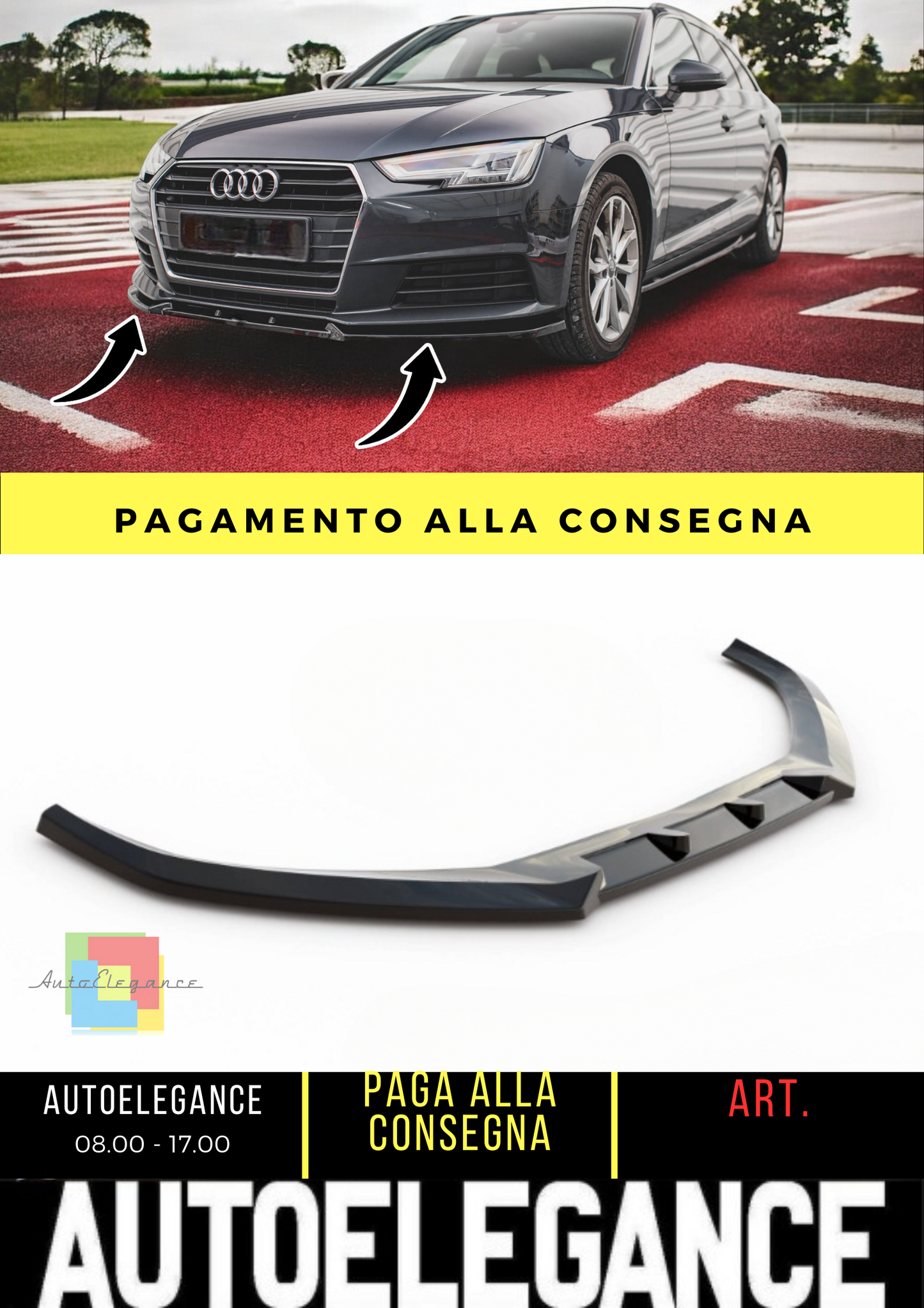 💫Front splitter V.1 suitable for Audi A4 B9💫