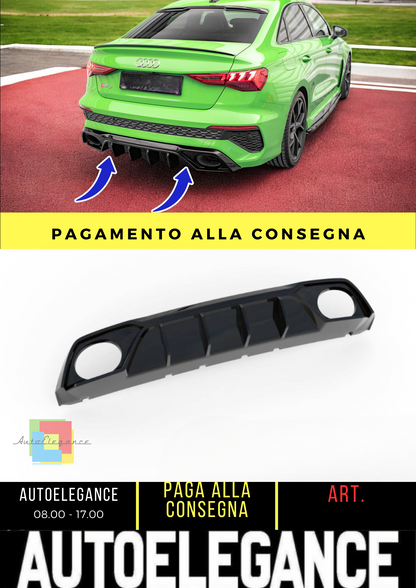 ⭐Diffusore posteriore nero luci adatto per  Audi RS3 8Y⭐