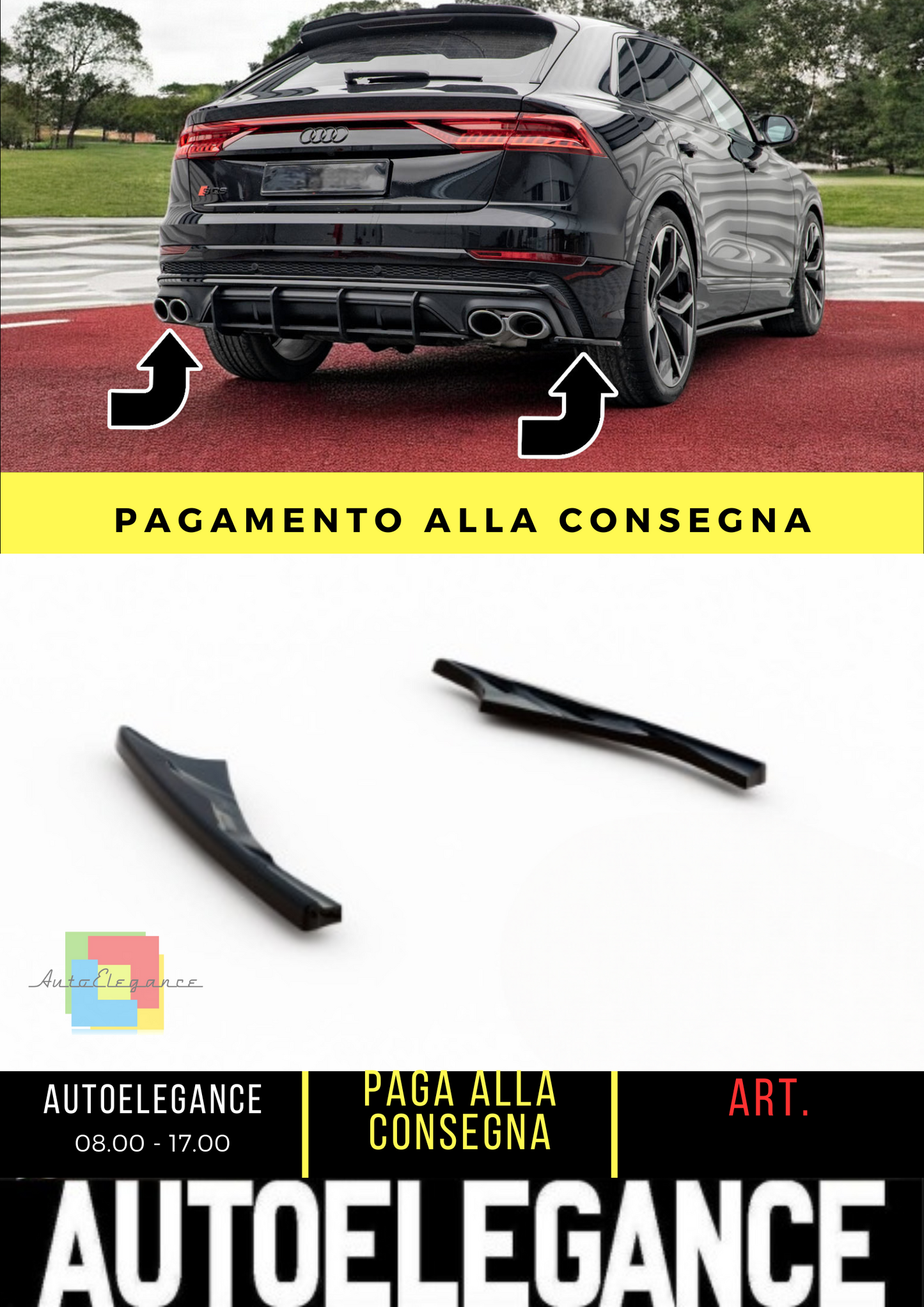 ⭐Splitter laterali posteriori  adatto per Audi SQ8 Mk1⭐