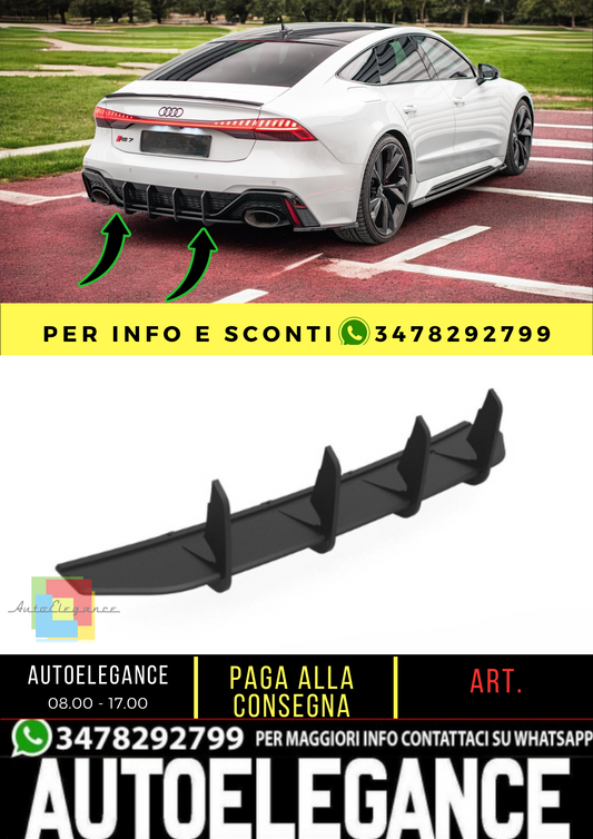 🔥Black rear diffuser Street Pro lights Audi RS7 C8 / RS6 C8🔥