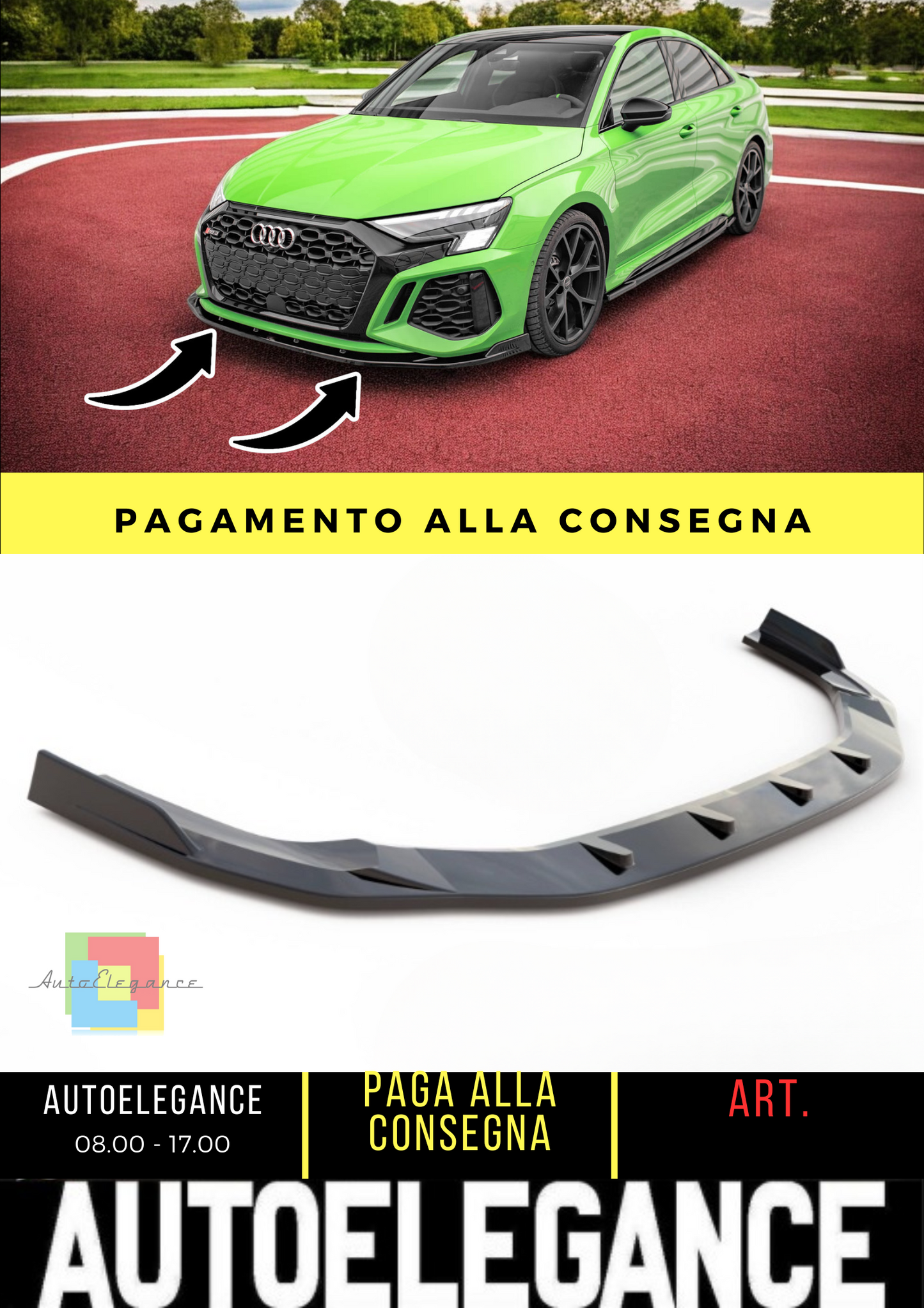 ⭐Front Splitter V.2 suitable for Audi RS3 8Y⭐