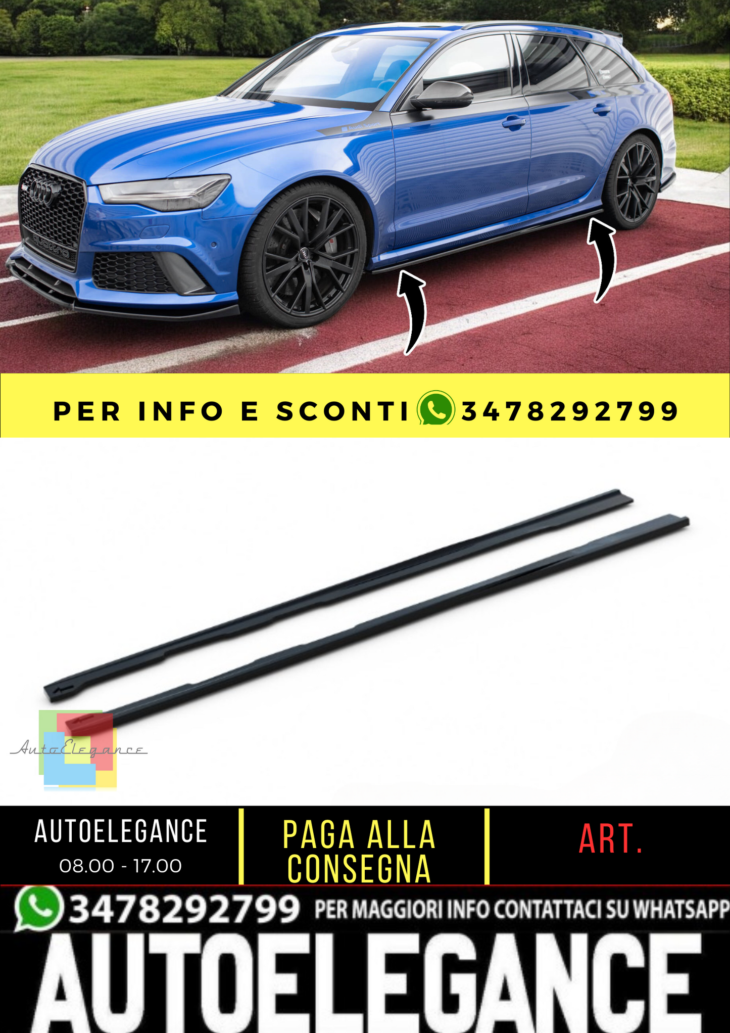 🔥Under Side Skirts V.2 suitable for Audi RS6 C7🔥