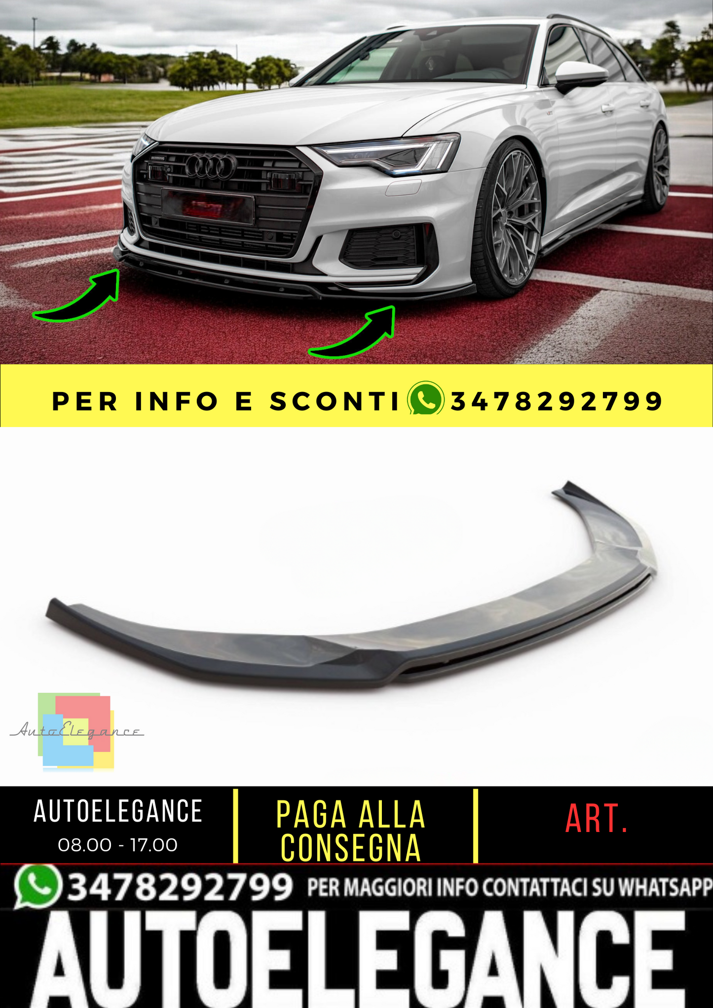 🔥Front splitter V.3 suitable for Audi A6 S-Line / S6 C8 / C8 Facelift🔥