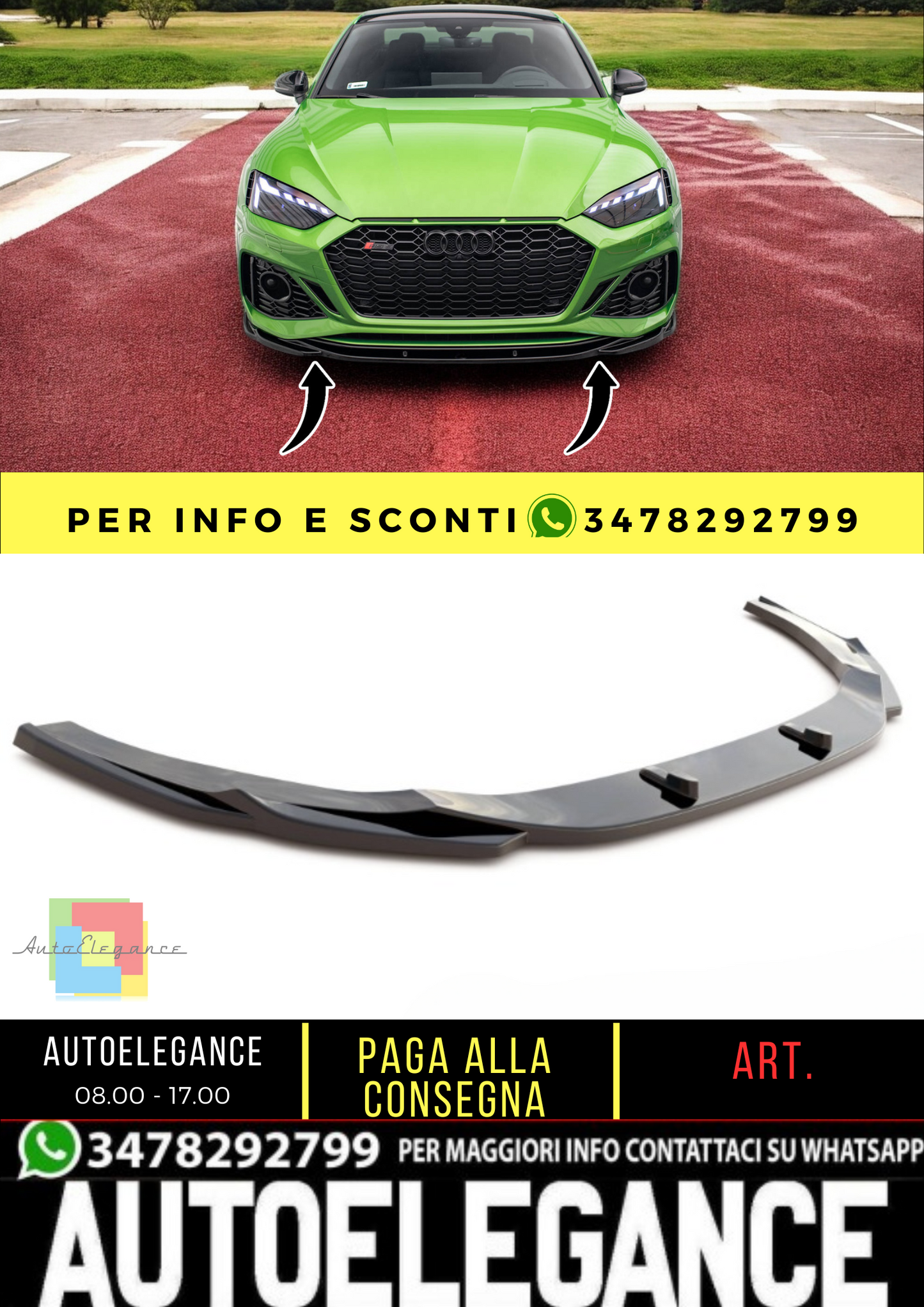 🔥Front splitter V.3 suitable for Audi RS5 F5 Facelift🔥