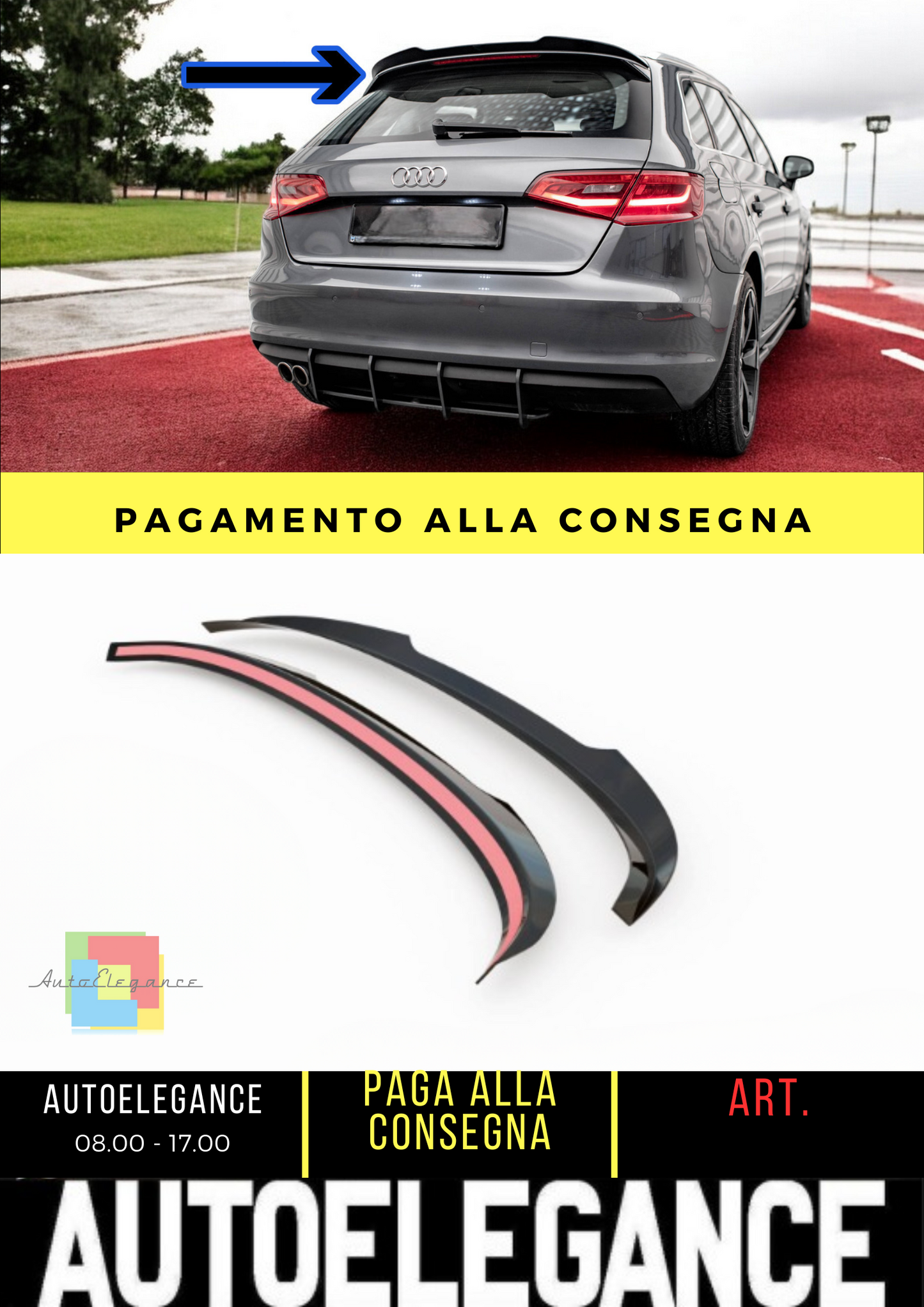 ⭐Spoiler cap suitable for Audi A3 Sportback 8V ⭐