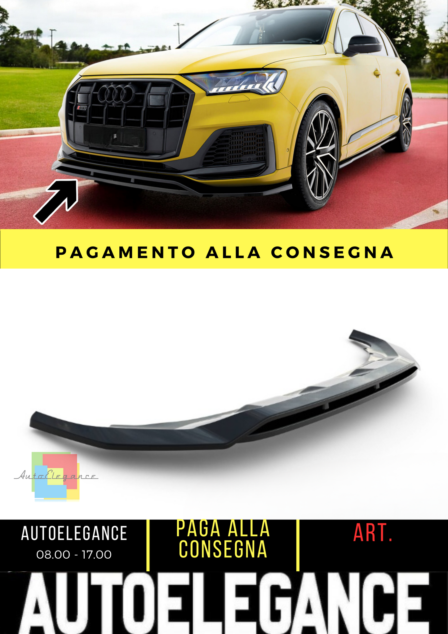💫Splitter anteriore adatto per Audi SQ7 /Q7 S-Line Mk2 (4M) Facelift💫