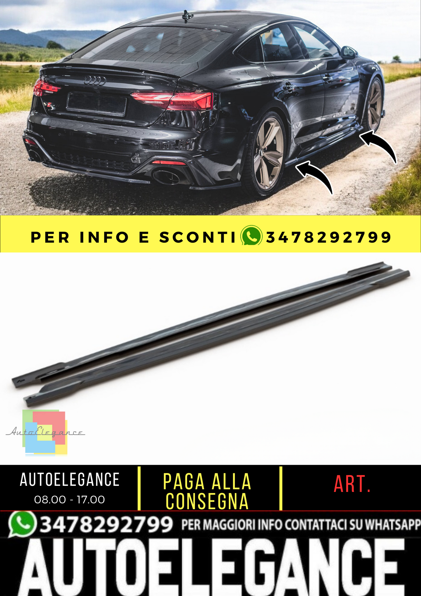 🔥Under Side Skirts suitable for Audi RS5 Sportback F5 Facelift🔥