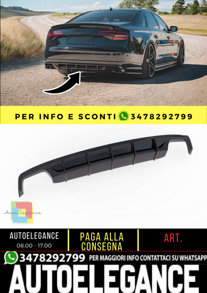 🔥Diffusore posteriore nero luci adatto per Audi S8 D4 Facelift🔥