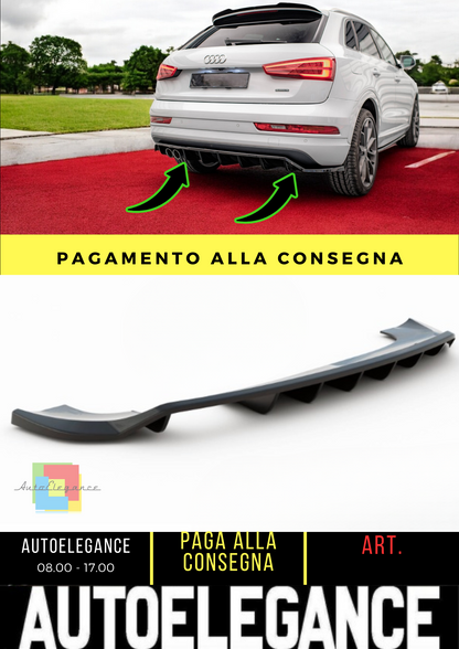 ⭐Rear splitter (with vertical bars) suitable for Audi Q3 Sport 8U Facelift⭐