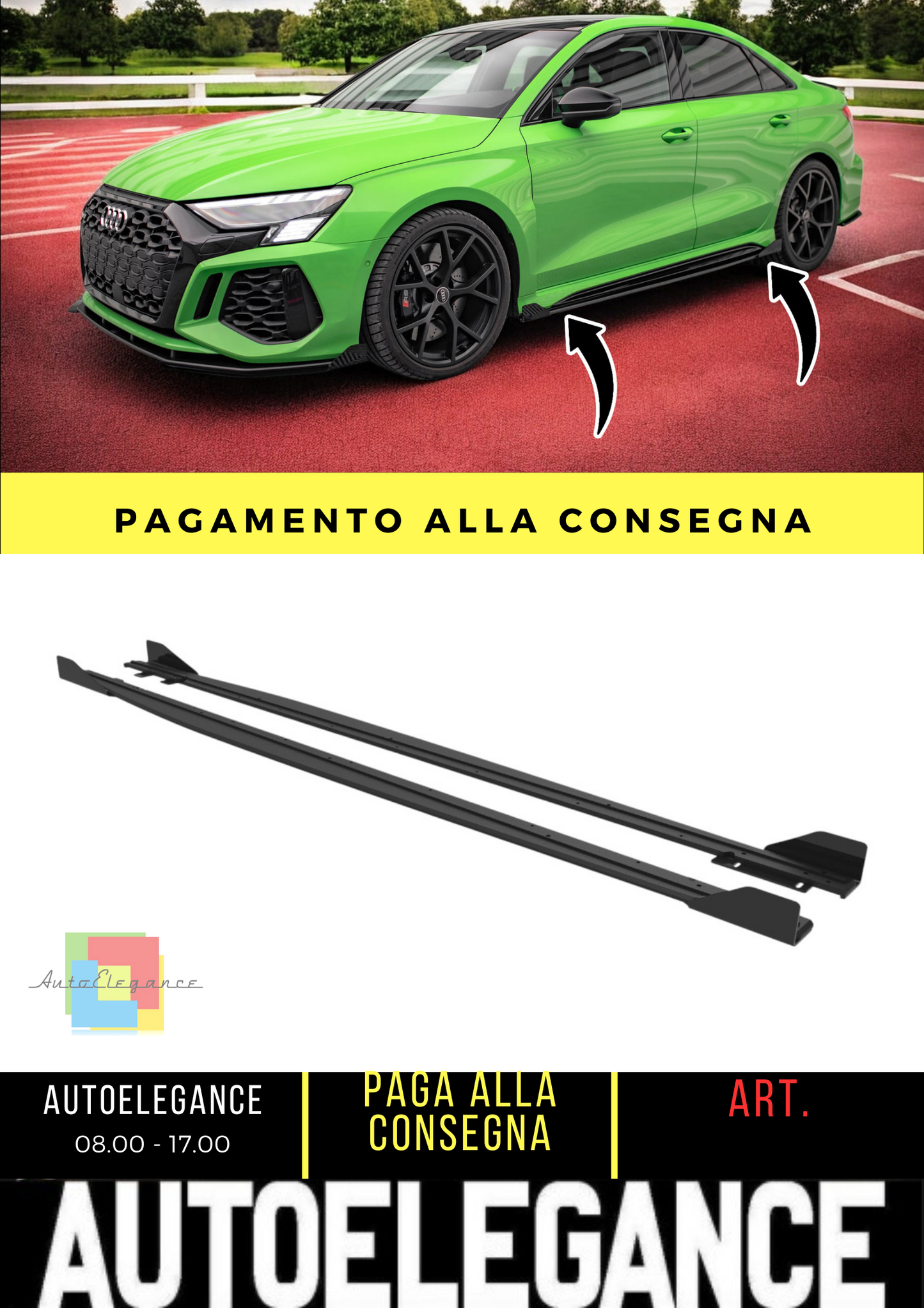 ⭐Street Pro Side Skirts + Flap Audi RS3 Sedan 8Y⭐