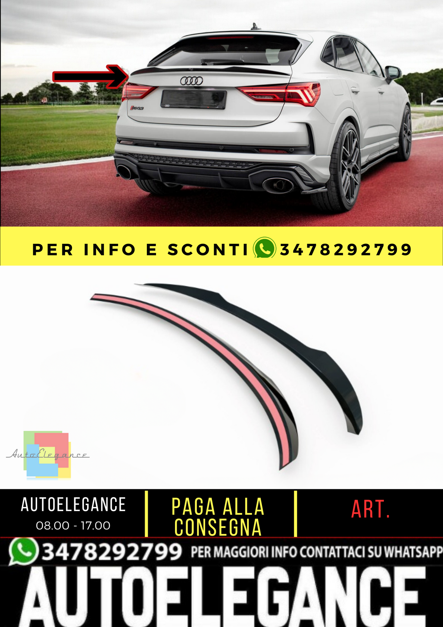 🔥Tappo spoiler adatto per Audi RSQ3 / Q3 S-Line Sportback F3🔥
