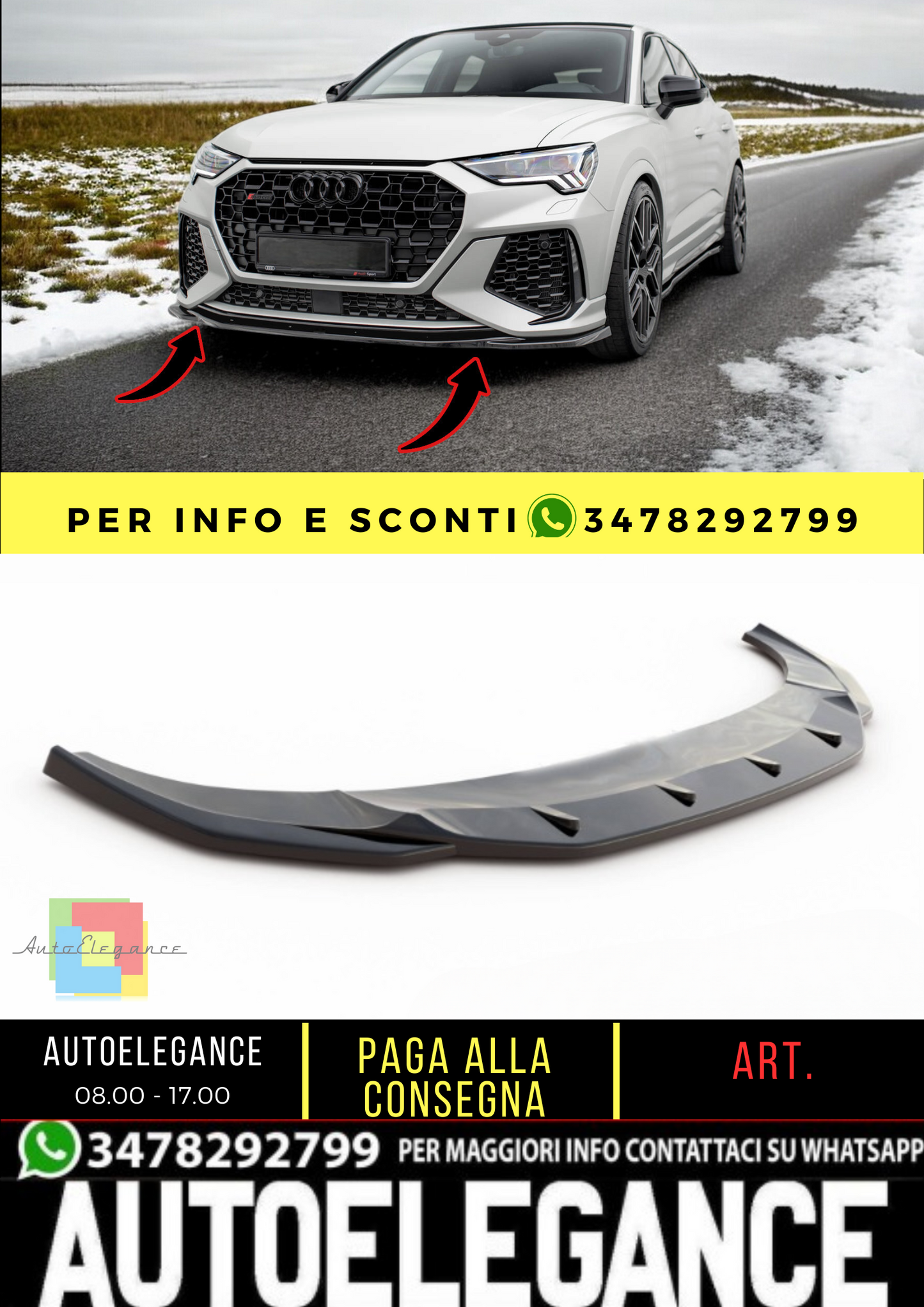 🔥Front splitter V.2 suitable for Audi RSQ3 F3🔥