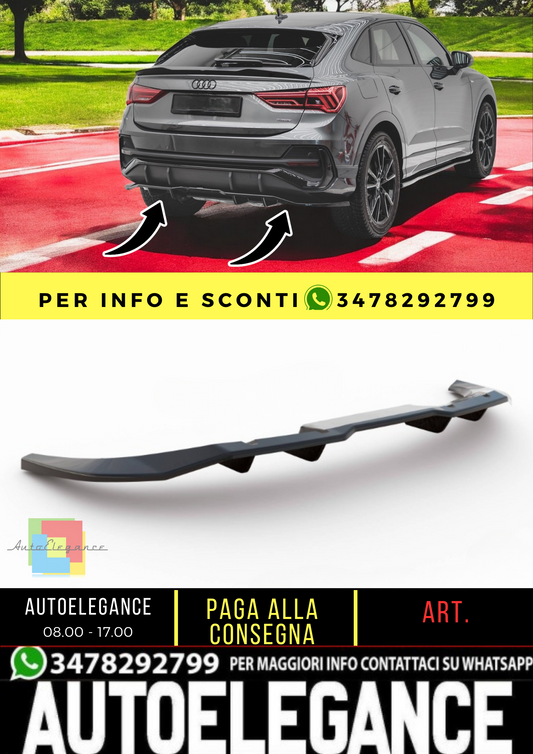 🔥Rear splitter (with vertical bars) suitable for Audi Q3 Sportback S-Line🔥