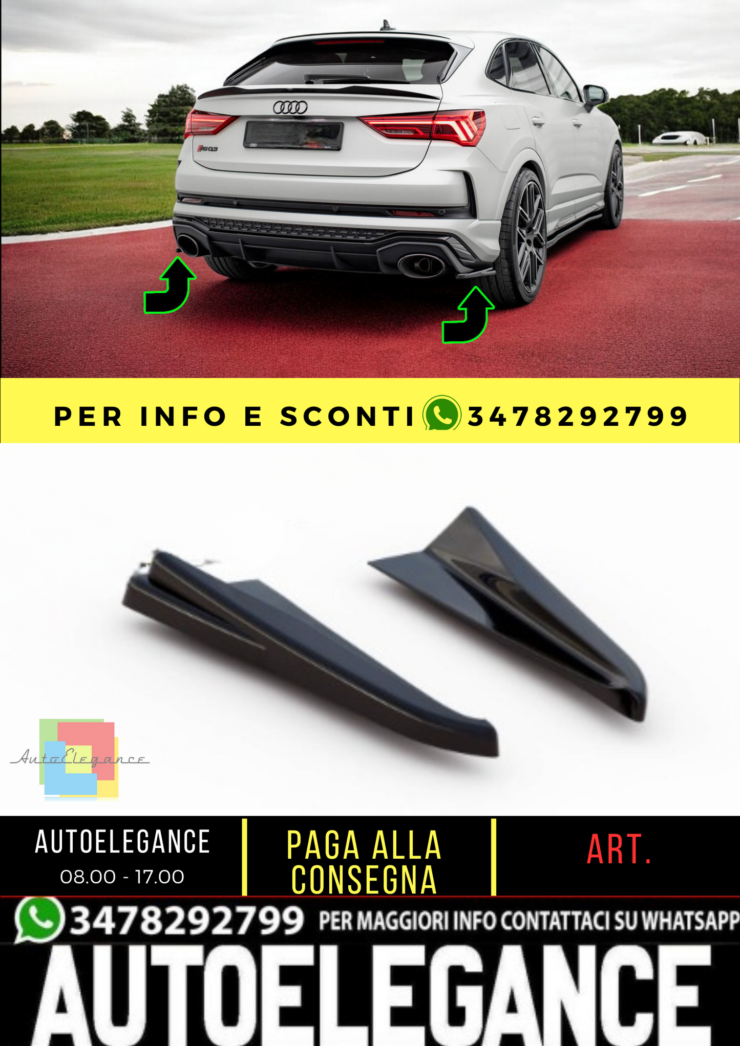 🔥Rear side splitter suitable for Audi RSQ3 F3🔥