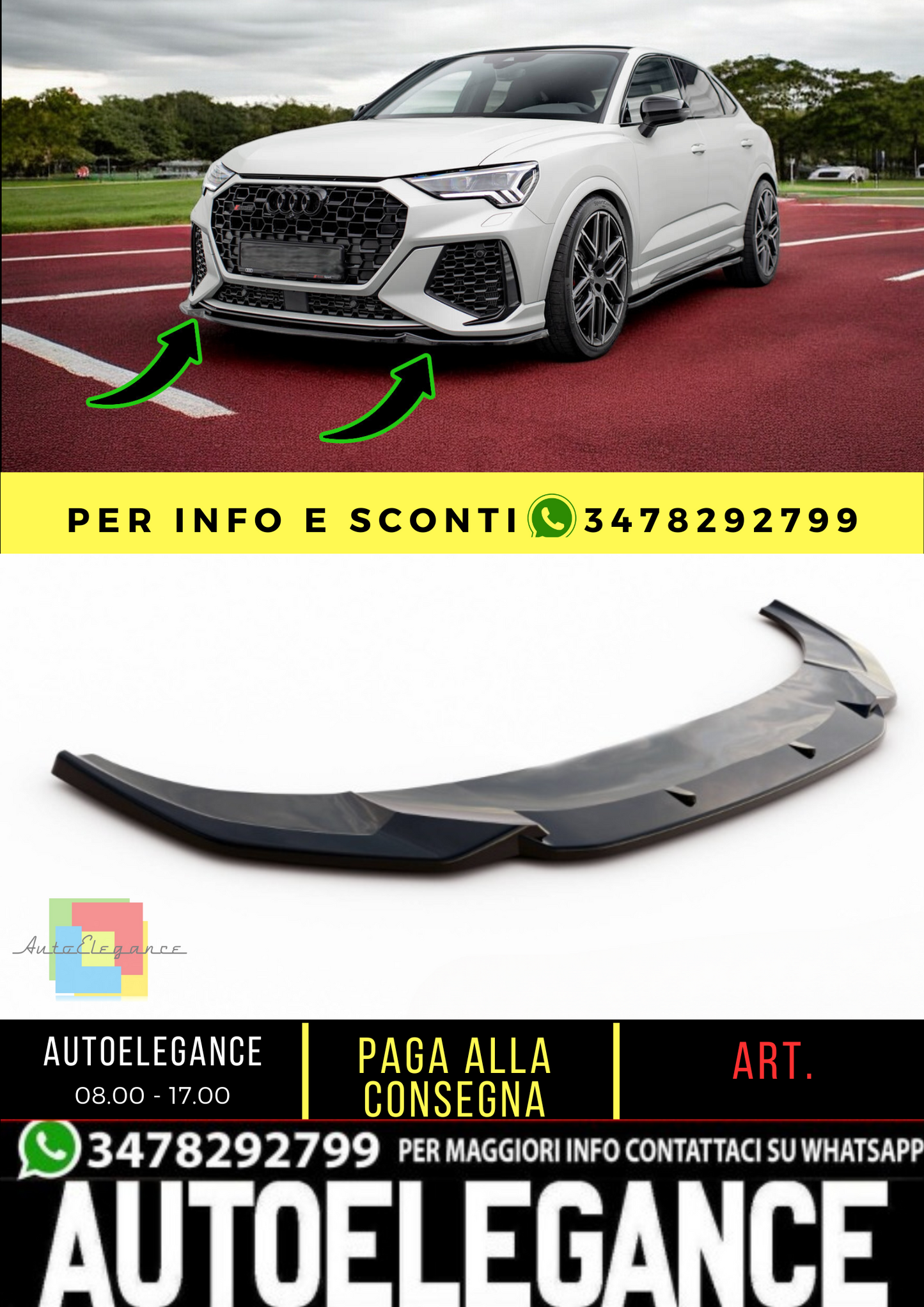 🔥Front Splitter V.1 suitable for Audi RSQ3 F3🔥