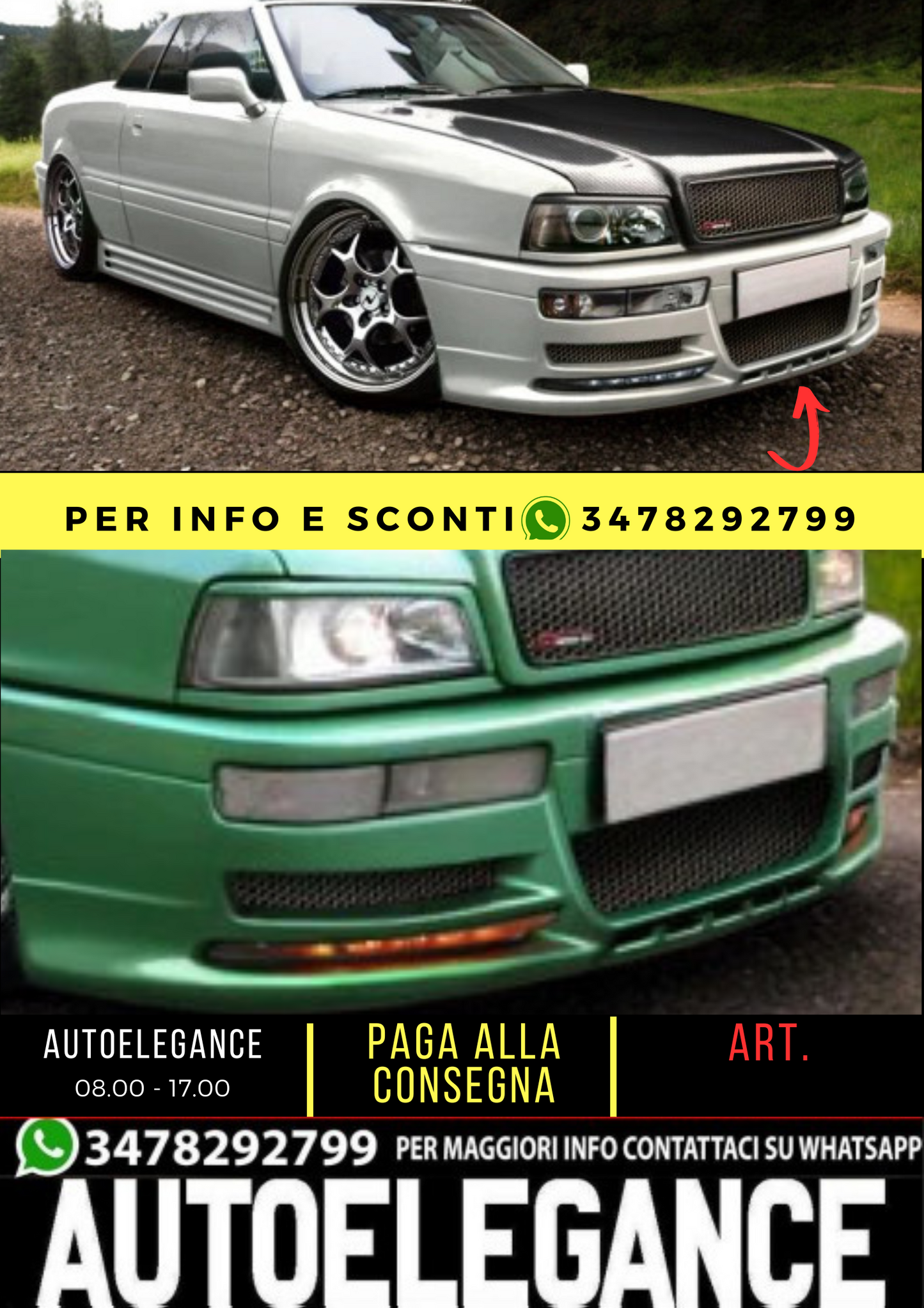 😍 PARAURTI ANTERIORE ADATTO PER AUDI 80 😍