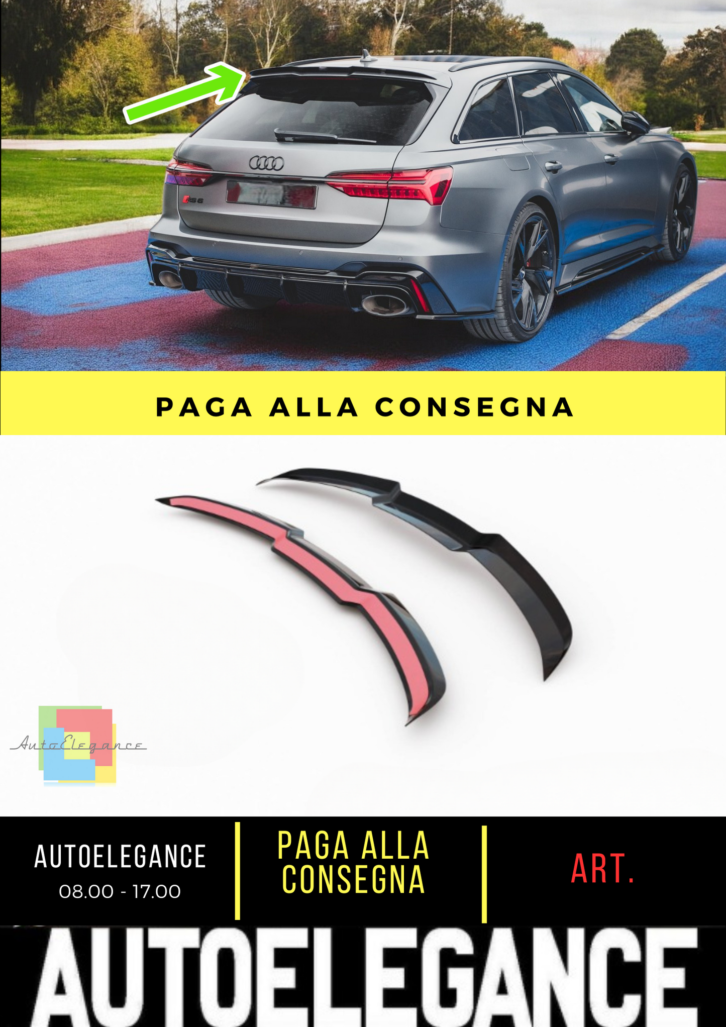 🔥Tappo spoiler V.1 adatto per Audi RS6 C8🔥