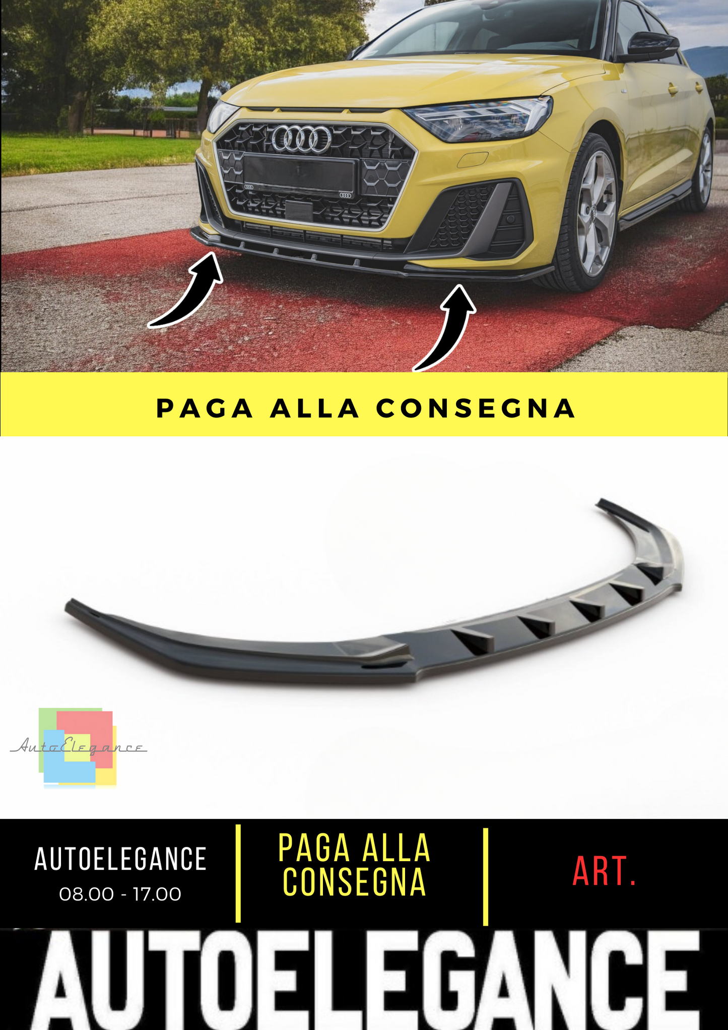 🔥Splitter anteriore V.1 adatto per Audi A1 S-Line GB🔥