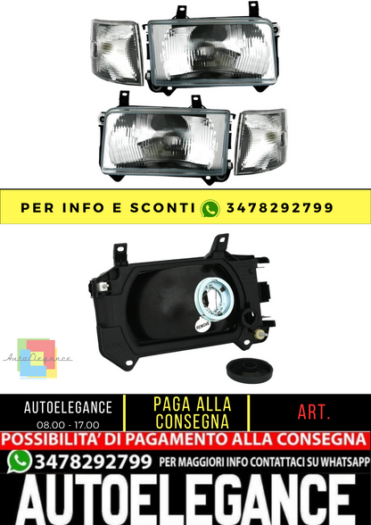 🔥Set fari con frecce per VW T4 90-03 sinistra destra in nero set H4🔥