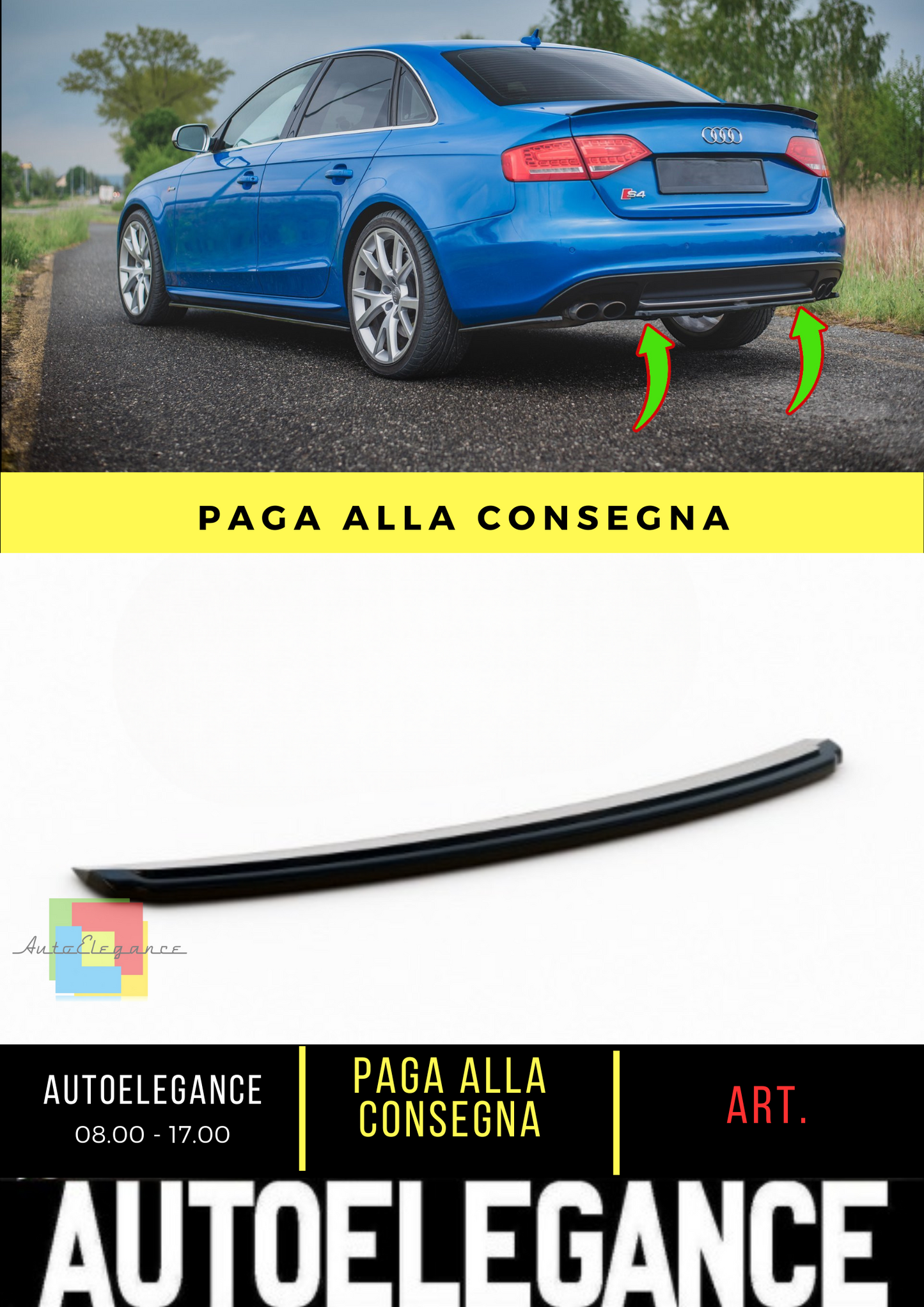 🔥Splitter posteriore adatto per Audi S4 / A4 S-Line B8 Berlina🔥