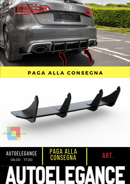 🔥Diffusore posteriore nero luci V.1 adatto per Audi RS3 8V Sportback🔥