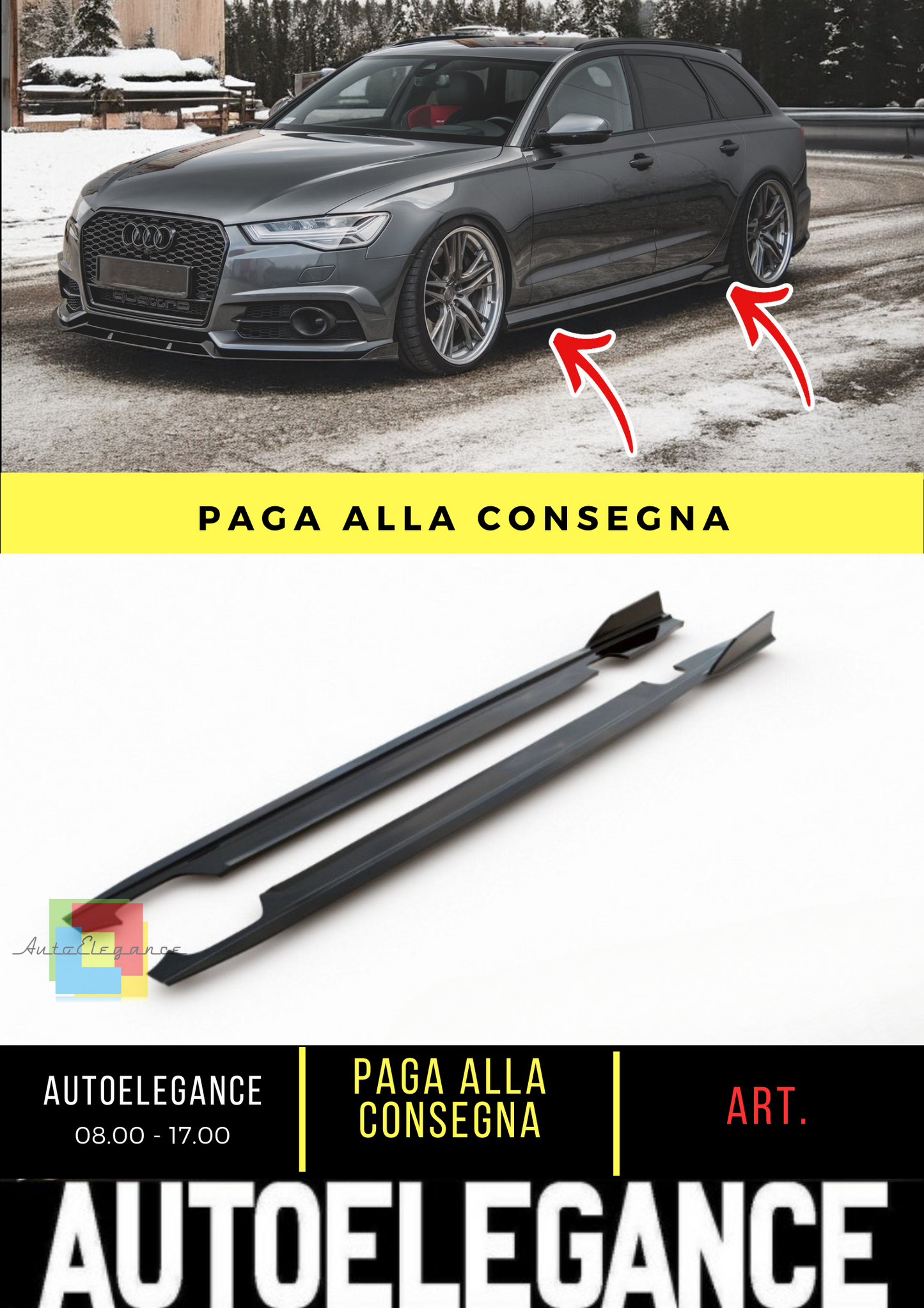 🔥Sotto Minigonne laterali adatto per Audi A6 / A6 C7 S-line / S6 C7 Facelift🔥