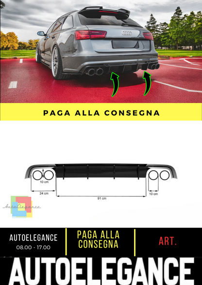 🔥Diffusore posteriore nero luci V.1  adatto per Audi S6 C7 Facelift🔥