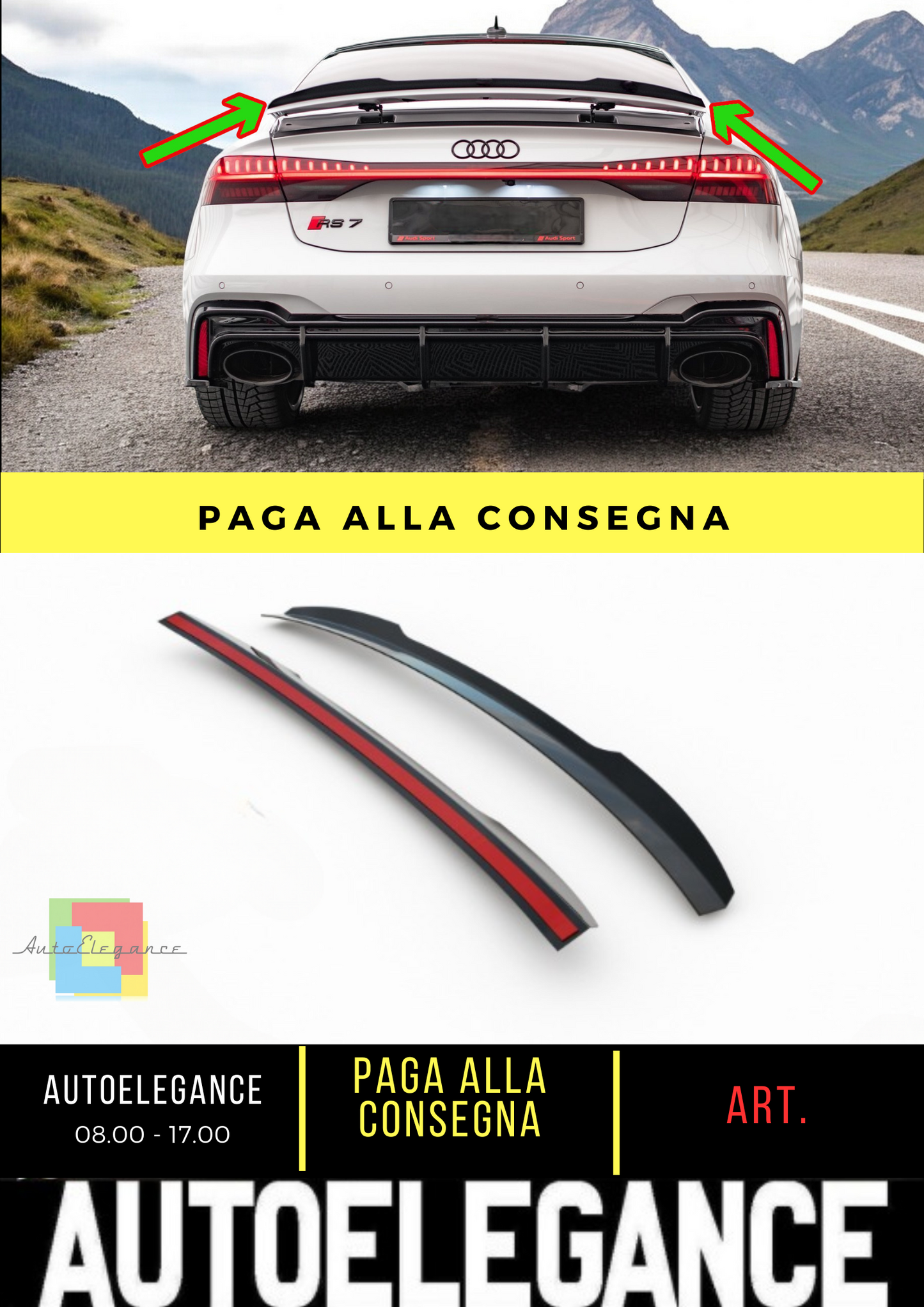 🔥Tappo spoiler adatto per Audi A7 C8 / C8 S-Line / S7 C8 / RS7 C8🔥