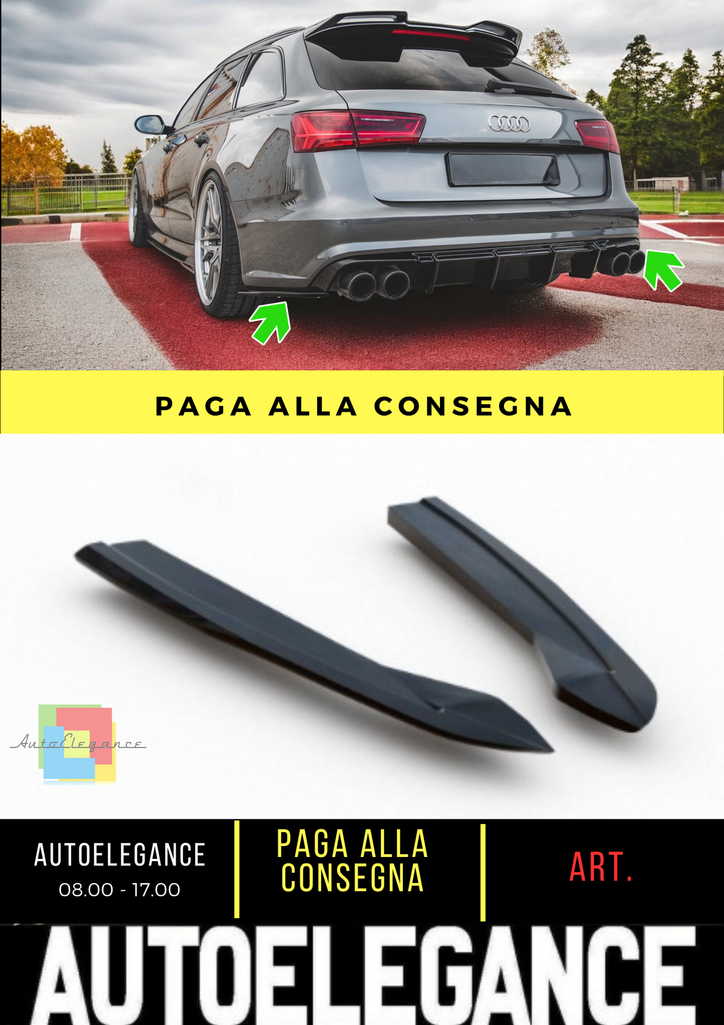 🔥Splitter laterali posteriori adatto per Audi A6/A6 C7 S-line/S6 C7 Facelift🔥