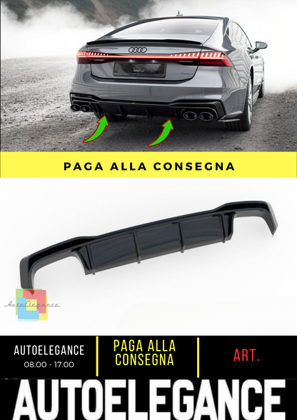 🔥Diffusore posteriore nero luci adatto per Audi A7 S-Line C8 / S7 C8🔥