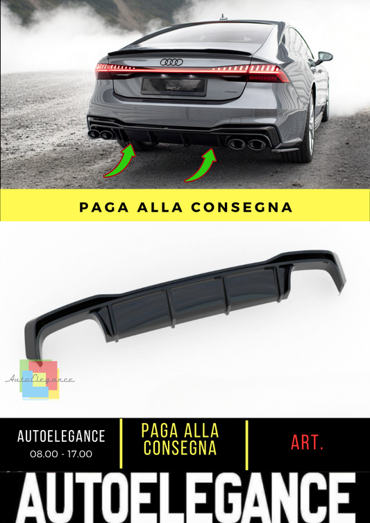 🔥Diffusore posteriore nero luci adatto per Audi A7 S-Line C8 / S7 C8🔥