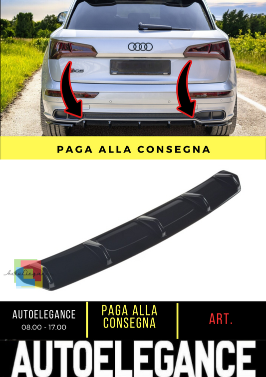 🔥Diffusore posteriore nero luci adatto per Audi SQ5/Q5 S-line MkII🔥