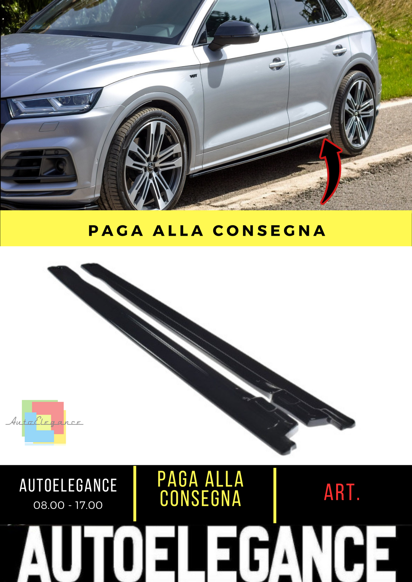 🔥Sotto MINIGONNE LATERALI adatto per Audi SQ5/Q5 S-line MkII🔥