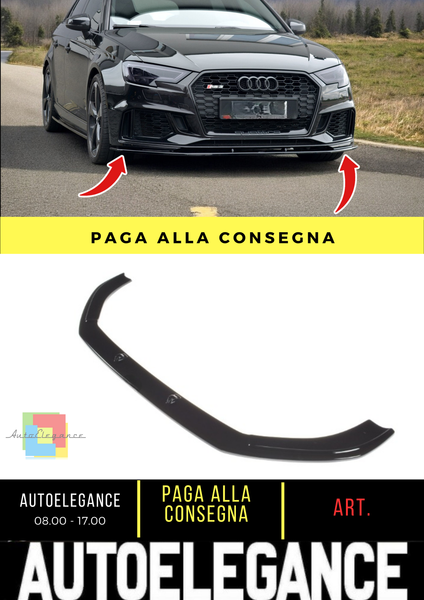 ✨Front Splitter V.1 suitable for Audi RS3 8V FL Sportback✨