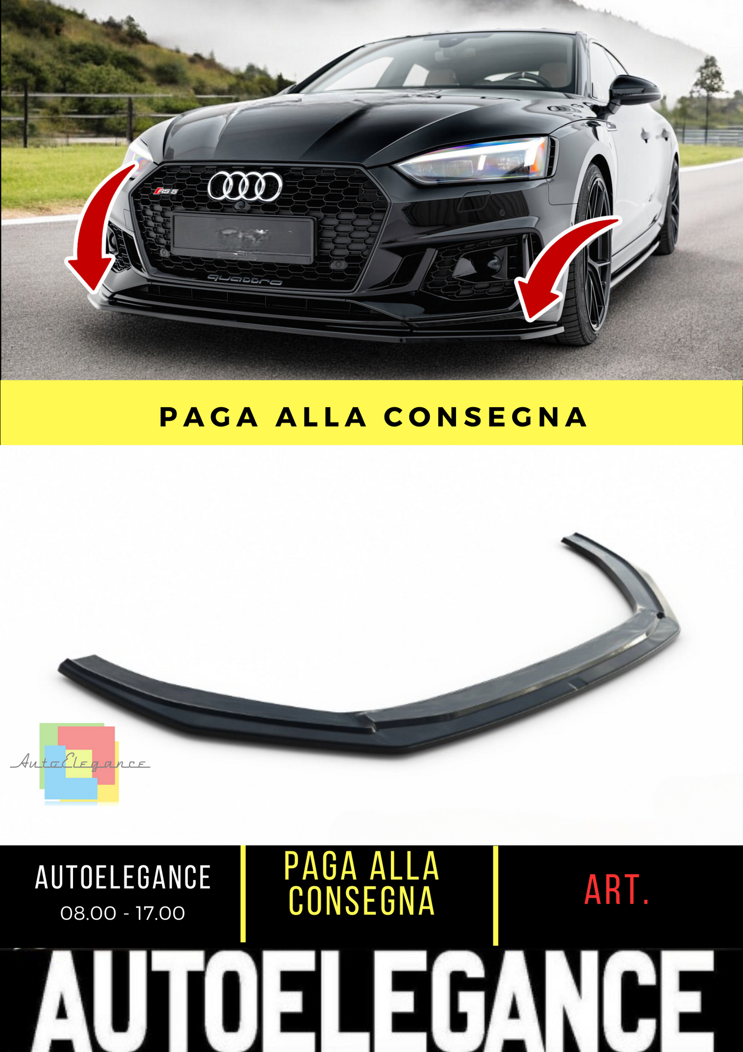 💫Front Splitter V.2 suitable for Audi RS5 Coupe / Sportback F5💫