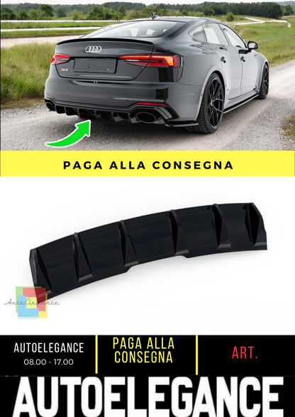 💫Diffusore posteriore nero luci adatto per Audi RS5 Coupé / Sportback F5💫