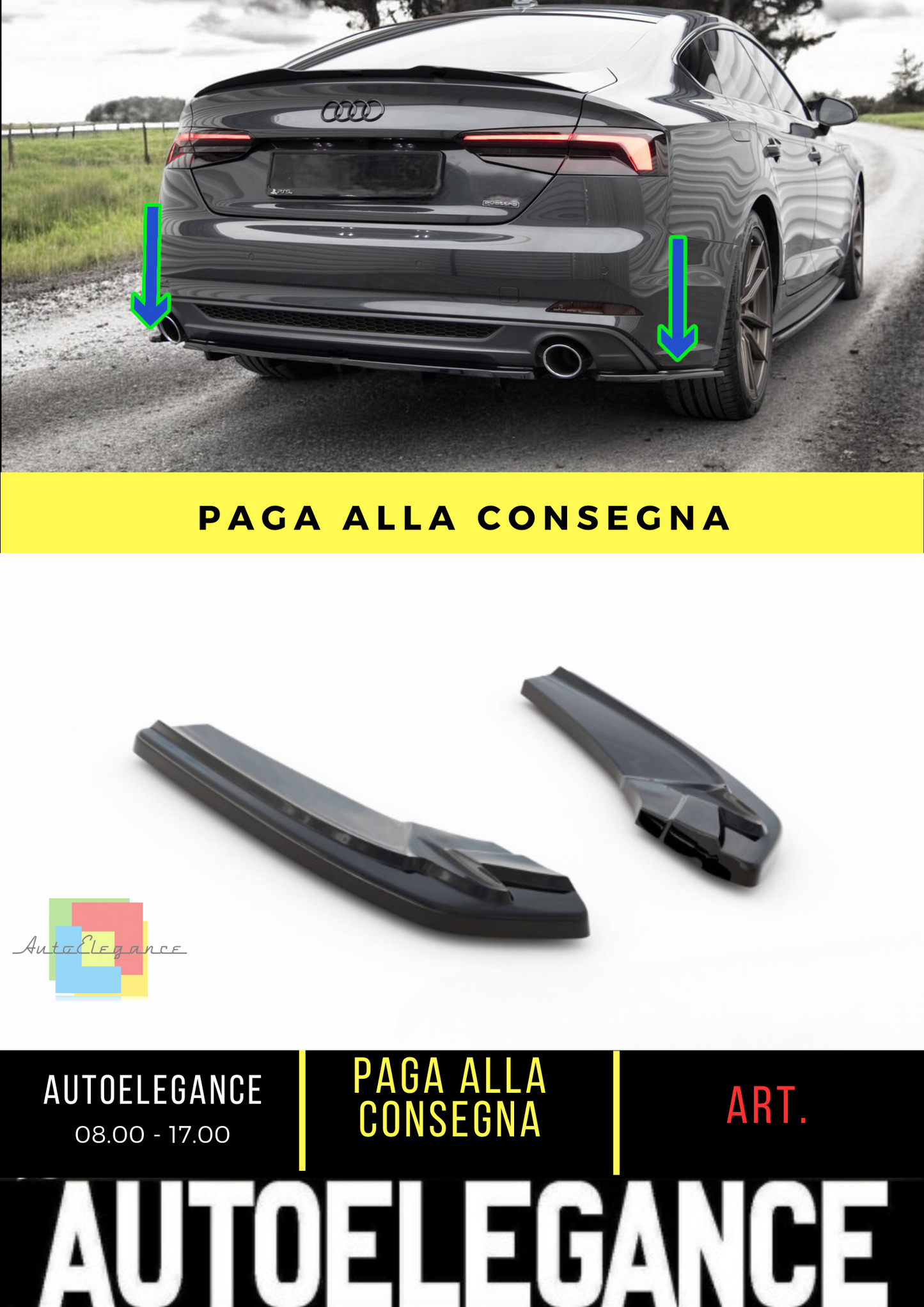 ✨Splitter laterali posteriori adatto per Audi A5 S-Line F5 Sportback✨