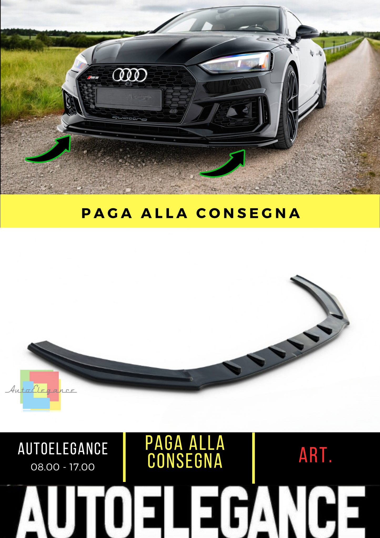 💫Splitter anteriore V.1 adatto per Audi RS5 Coupe / Sportback F5💫