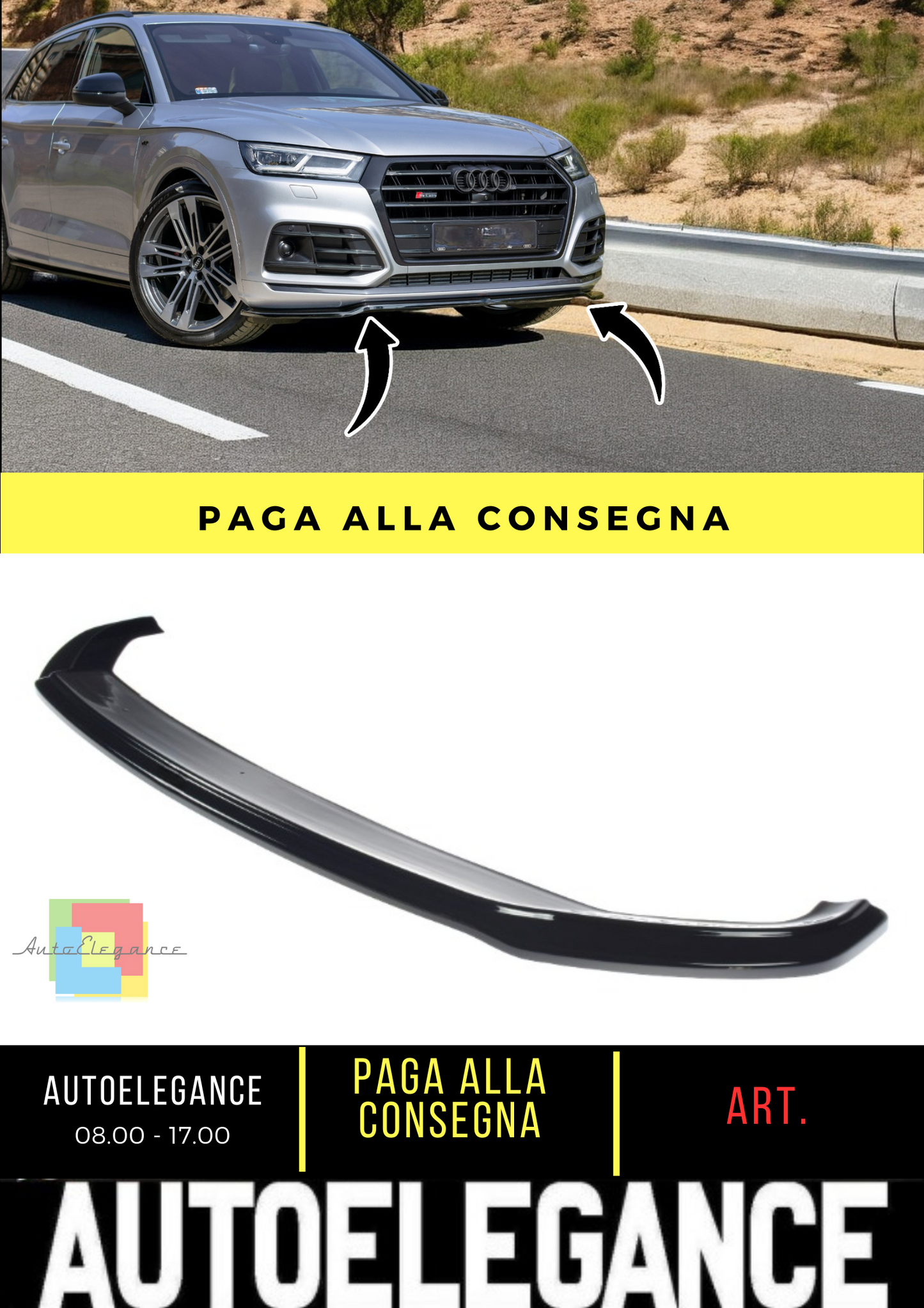 🔥FRONT SPLITTER suitable for Audi SQ5/Q5 S-line MkII🔥