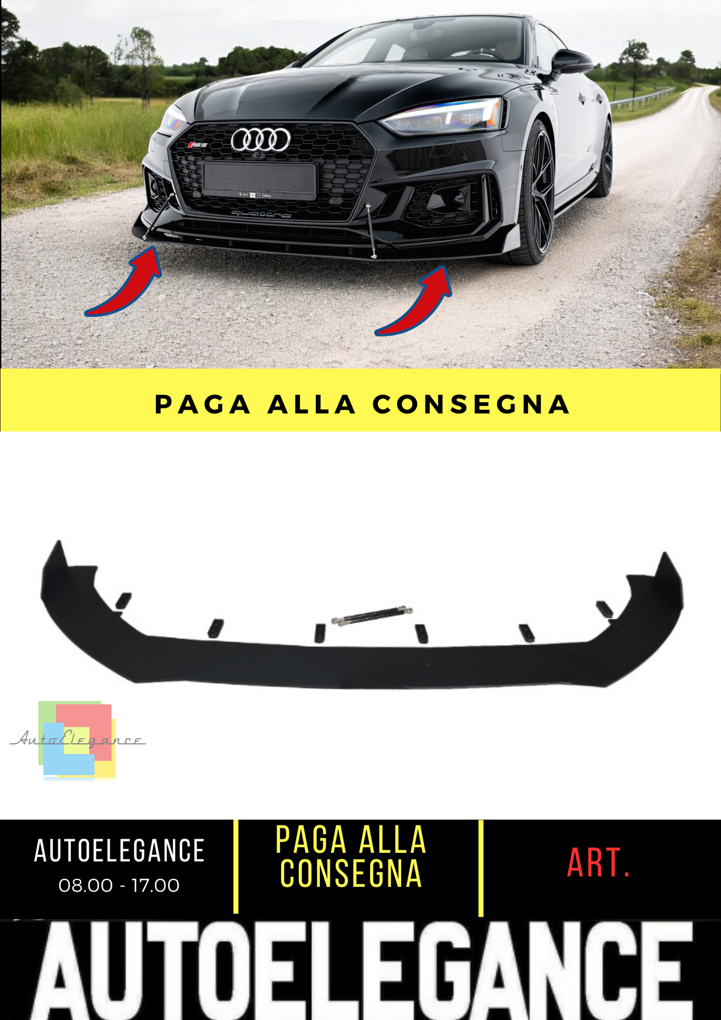 💫Racing Front Splitter V.2 suitable for Audi RS5 Coupe / Sportback F5💫
