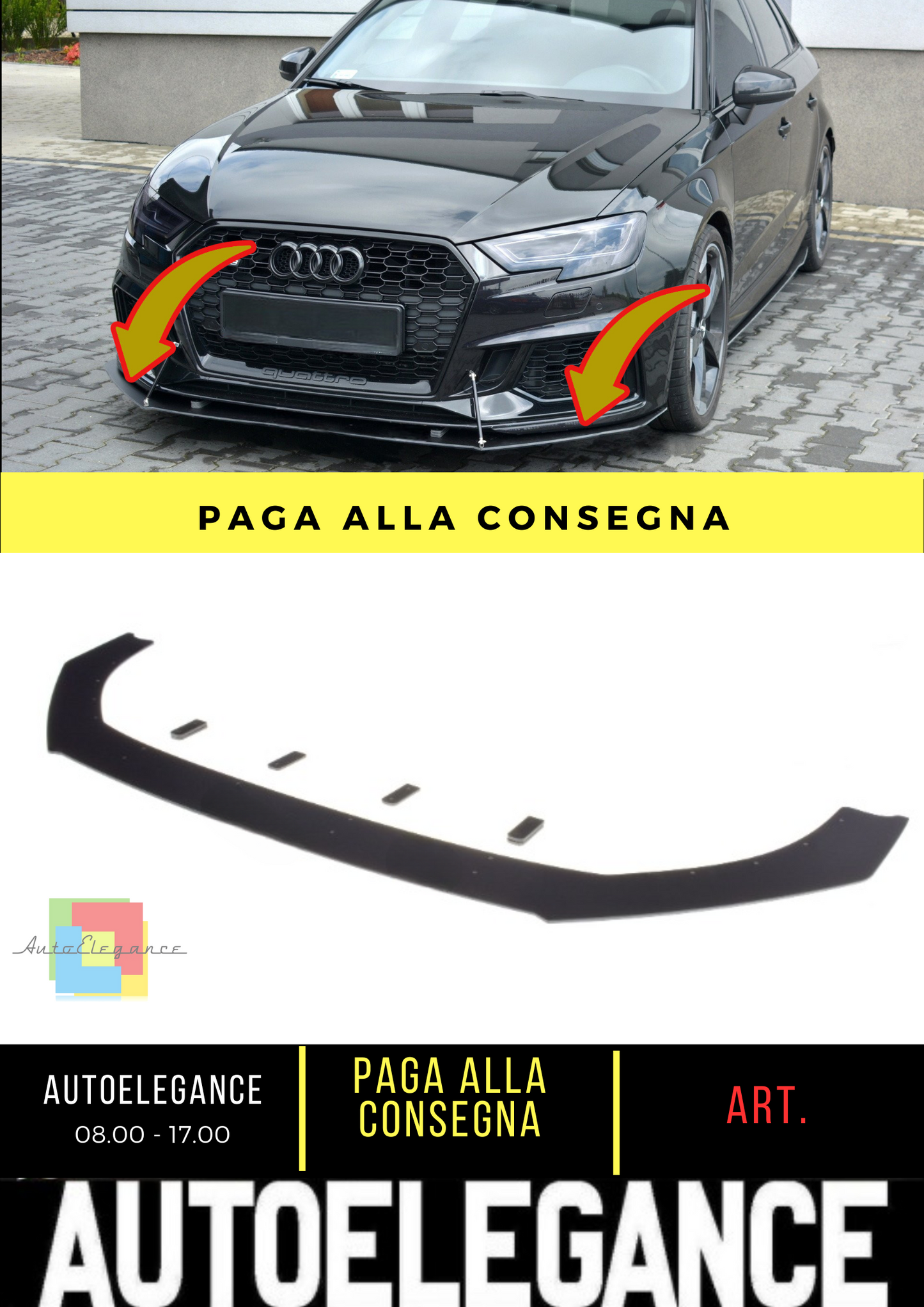 ✨Front Splitter V.1 suitable for Audi RS3 8V FL Sportback✨