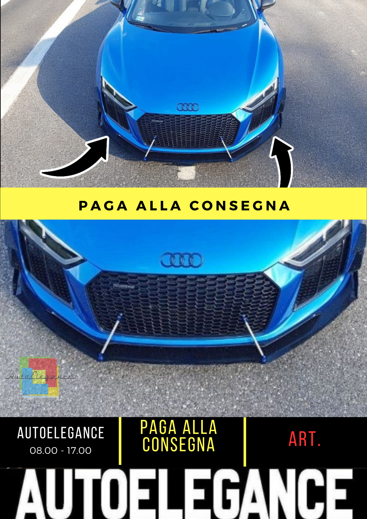 💫Paraurti anteriore (canards) adatto per Audi R8 Mk.2💫