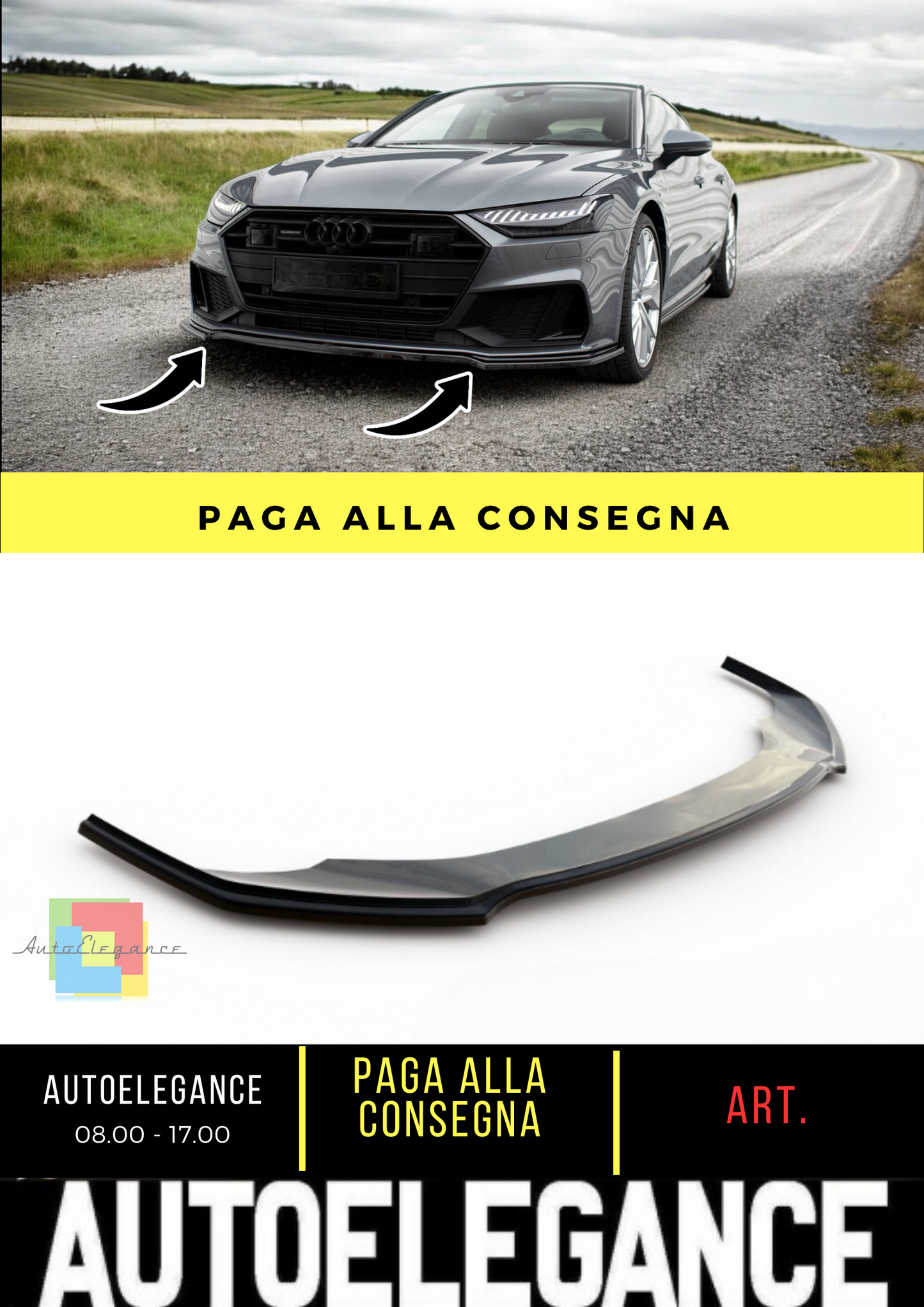 🔥Front splitter V.1 Audi A7 S-Line C8 / S7 C8 / C8 Facelift / S7 Facelift🔥