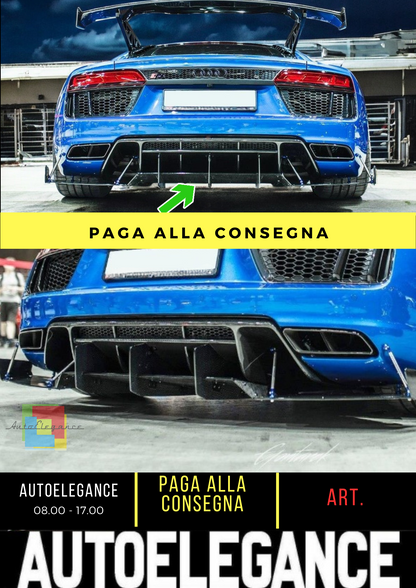 💫Diffusore posteriore nero luci adatto per Audi R8 MK.2💫