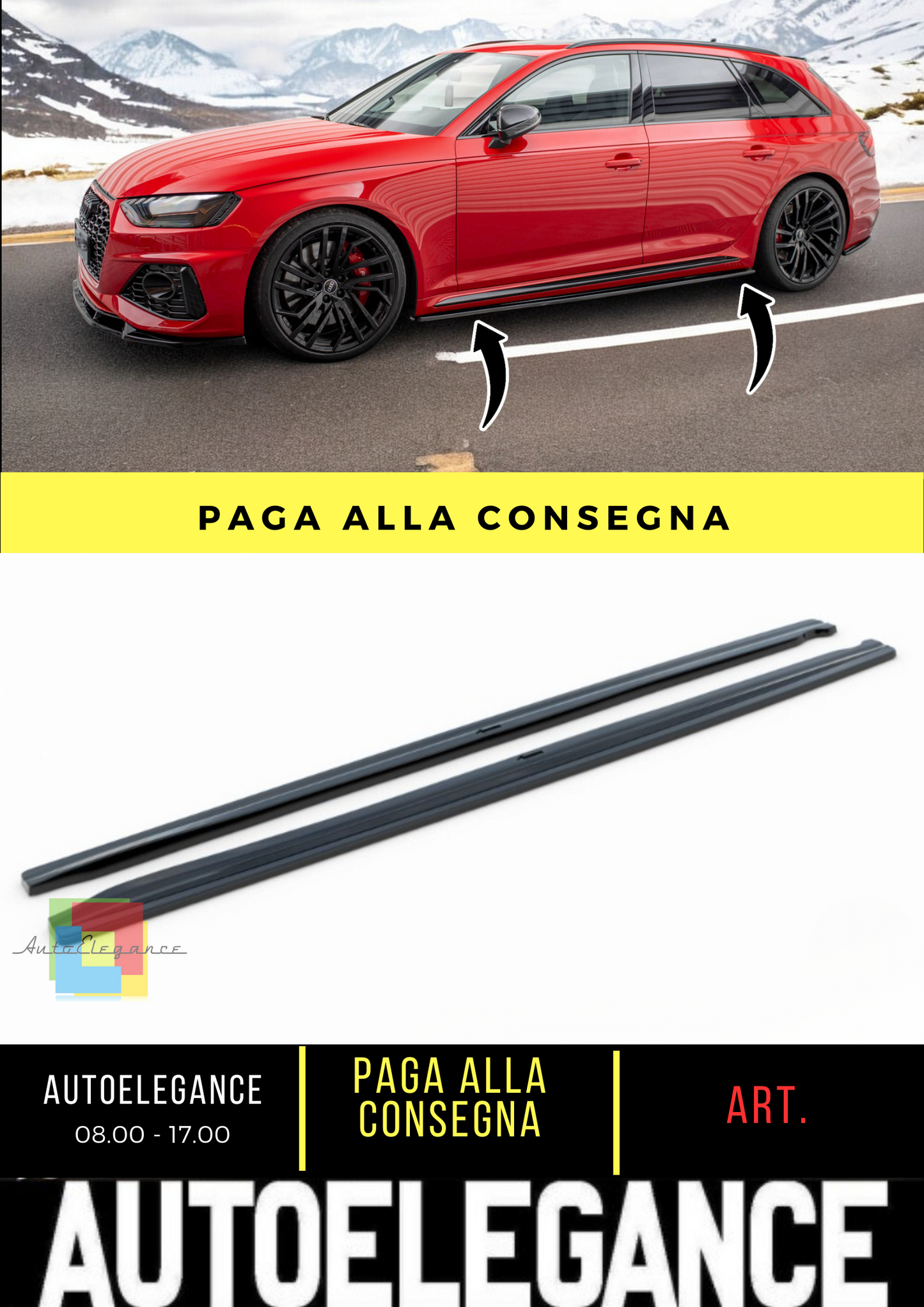 🔥Under Side Skirts suitable for Audi RS4 B9 / B9 Facelift🔥