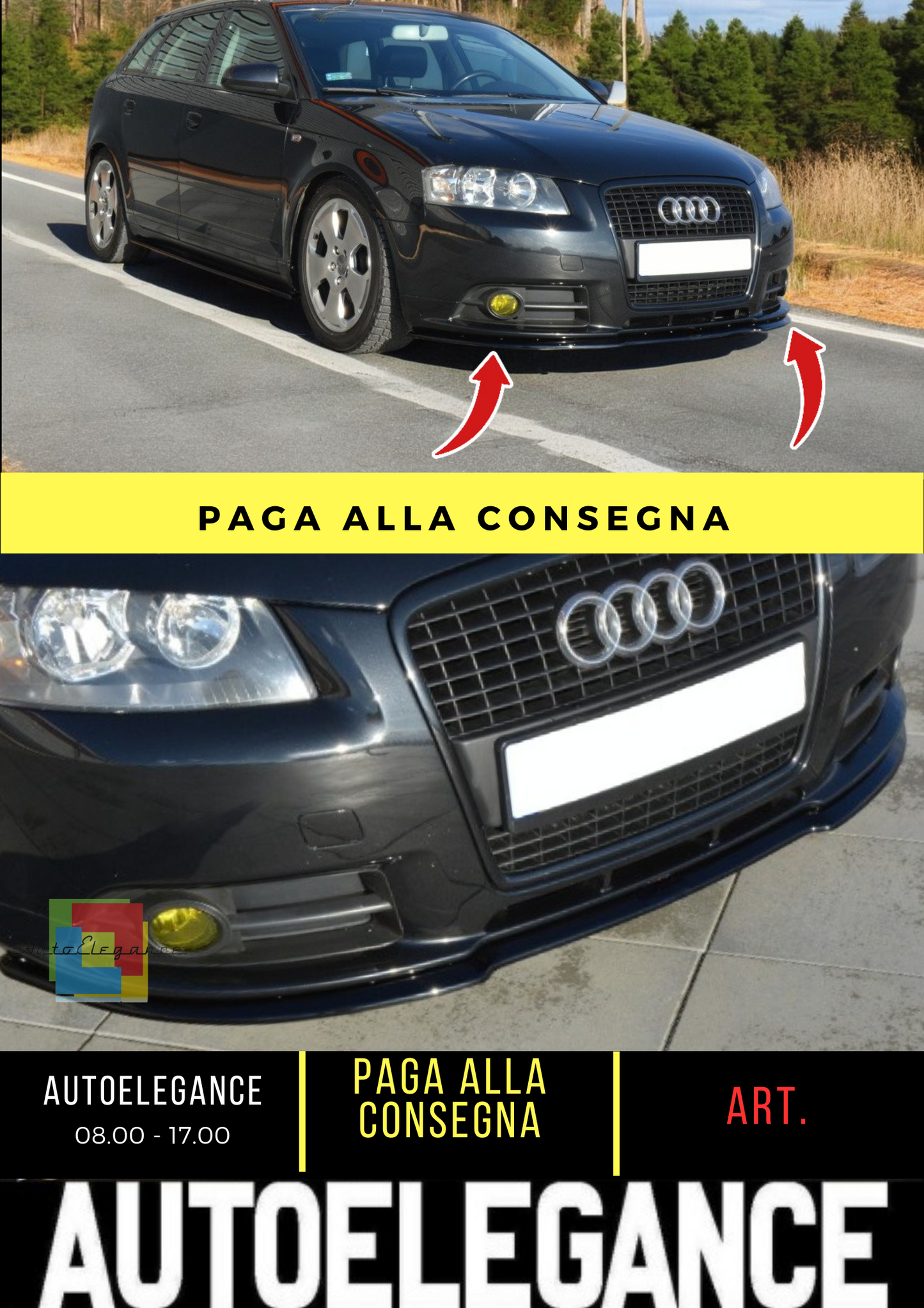 💫Front splitter suitable for Audi A3 8P S-Line💫