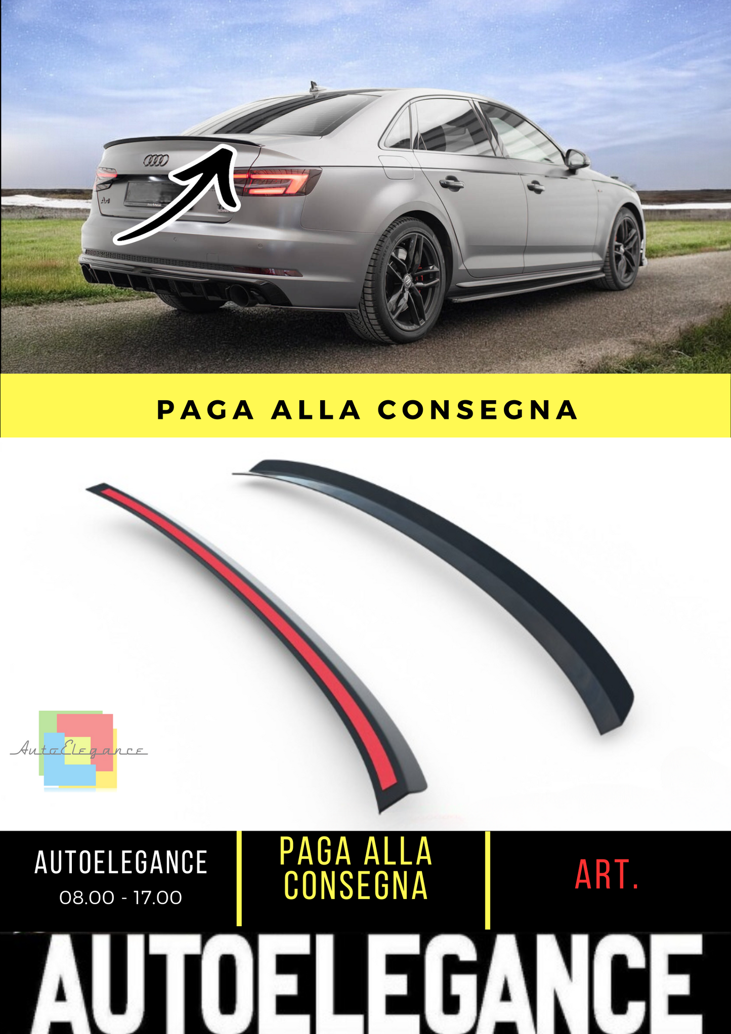 💫 SPOILER TETTO adatto per Audi A4 S-Line B9 Berlina💫