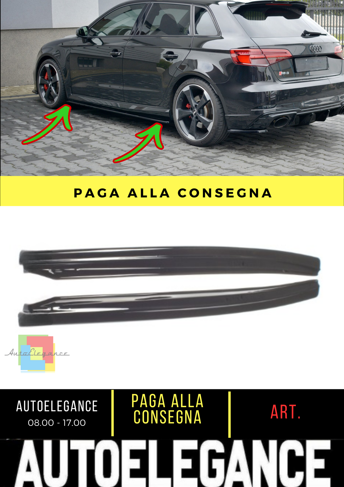 ✨Under Side Skirts suitable for Audi RS3 8V FL Sportback✨