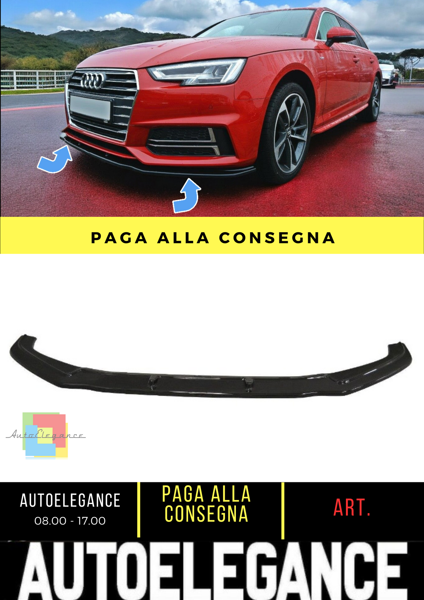 🔥Splitter anteriore V.2 adatto per Audi S4 / A4 S-Line B9🔥