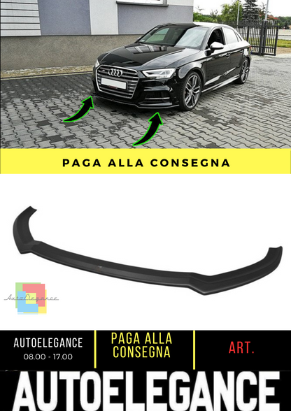 ⭐Splitter anteriore V.2 adatto per Audi S3 / A3 S-Line 8V FL Berlina⭐